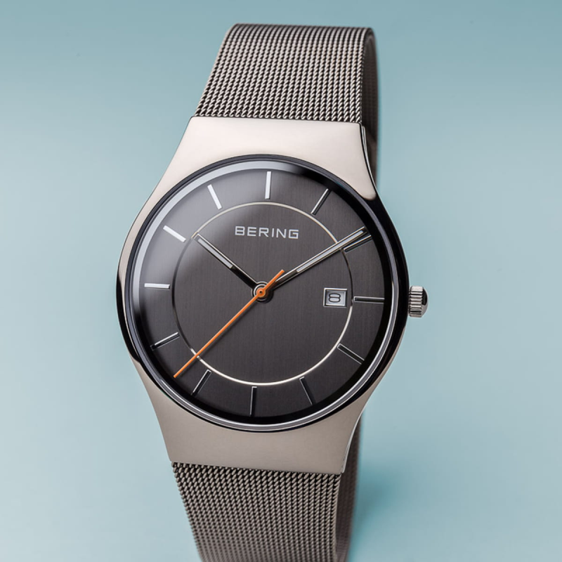 Bering Herenhorloge Quartz, model 11938-007 staal/grijs. - 20259