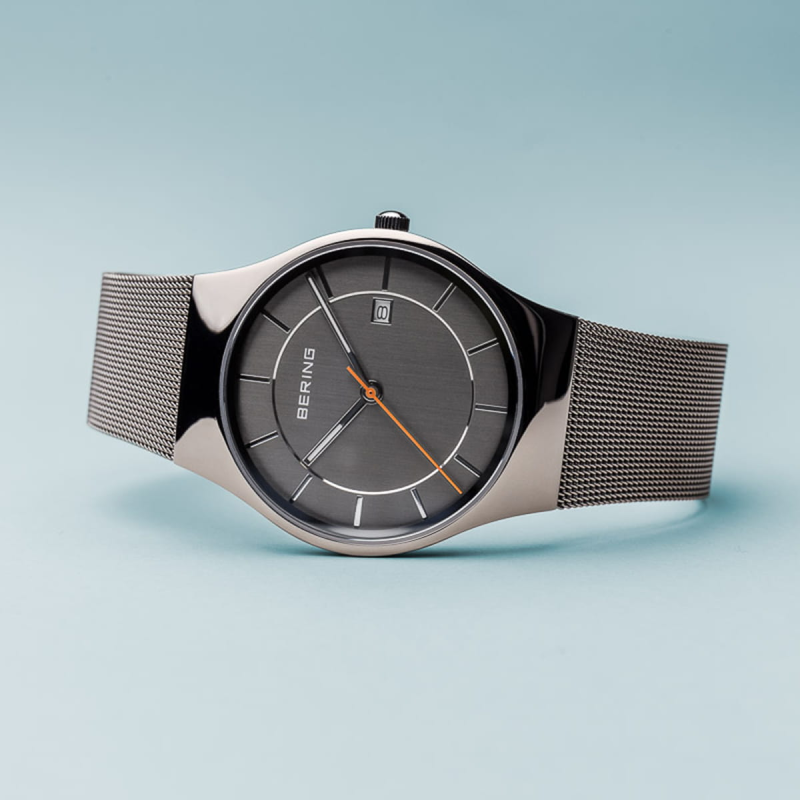 Bering Herenhorloge Quartz, model 11938-007 staal/grijs. - 20259