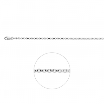 Collier, zilver jasseron 2,5mm. (lengte 45cm.) - 20404