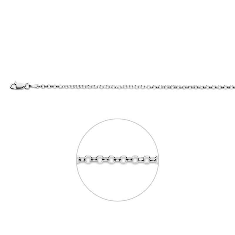 Collier, zilver jasseron 2,5mm. (lengte 45cm.) - 20404