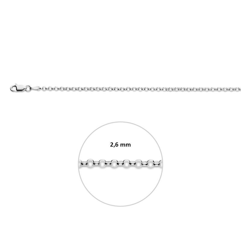 Collier, zilver jasseron 2,5mm. (lengte 45cm.) - 20404