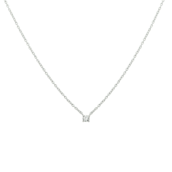 Collier, zilver met zirconia (lengte: 41-45cm.) - 20588 Collier, zilver met zirconia (lengte: 41-45cm.) - 20588