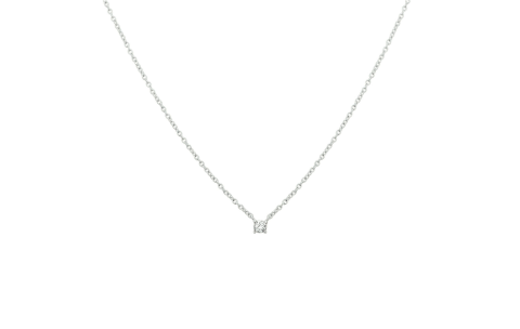Collier, zilver met zirconia (lengte: 41-45cm.) - 20588