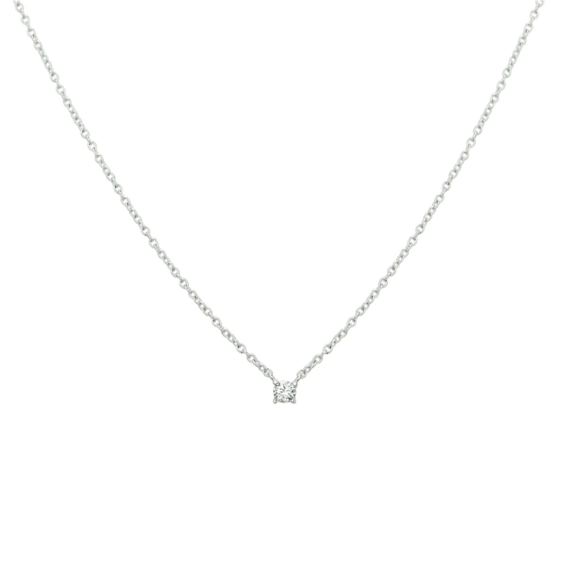 Collier, zilver met zirconia (lengte: 41-45cm.) - 20588