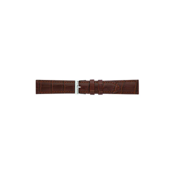 Horlogeband 22mm, alligator print, donker Bruin, Extra lang - 20577
