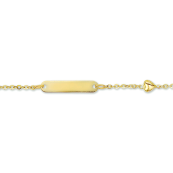 Graveerarmband, 14krt. goud met hartje (verstelbaar: 9-11cm.baby) - 20619