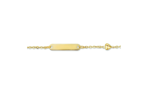 Graveerarmband, 14krt. goud met hartje (verstelbaar: 9-11cm.baby) - 20619