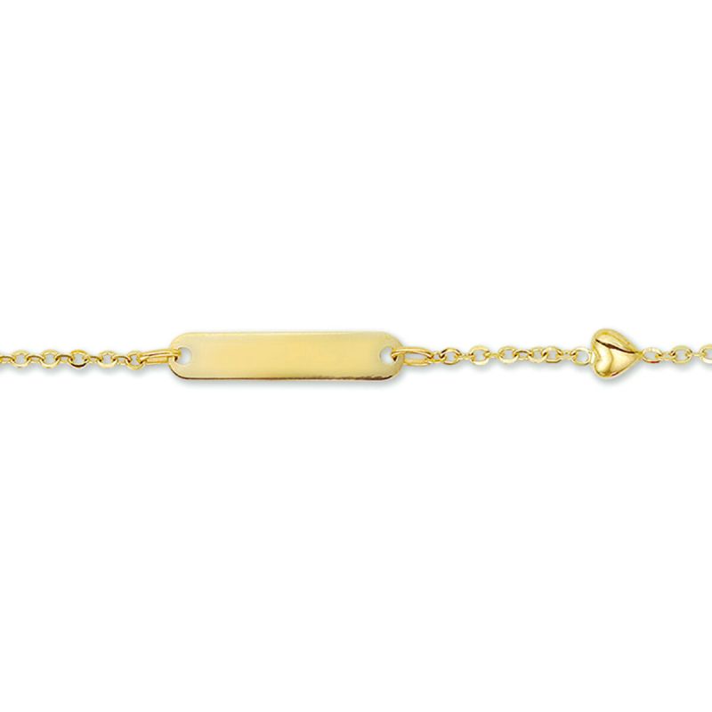 Graveerarmband, 14krt. goud met hartje (verstelbaar: 9-11cm.baby) - 20619