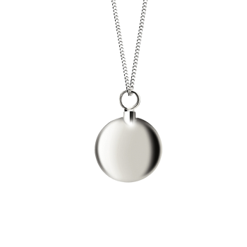 Urnhanger, zilver gerhodineerd rond glad (13mm.) - 20776