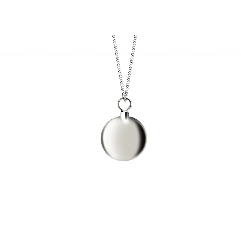 Urnhanger, zilver gerhodineerd rond glad (13mm.) - 20776