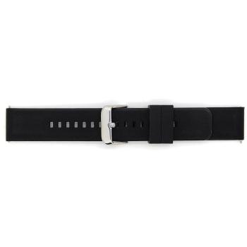 Horlogeband 20mm Zwart, silicone - 20947
