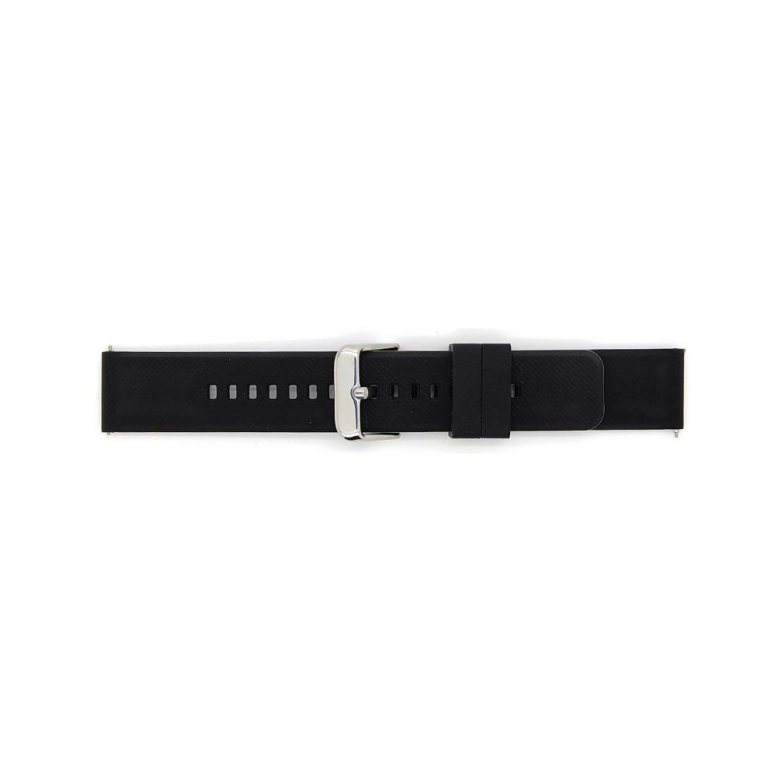 Horlogeband 20mm Zwart, silicone - 20947