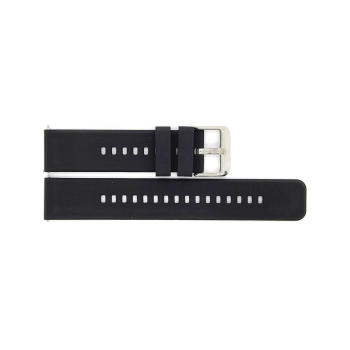 Horlogeband 20mm Zwart, silicone - 20947