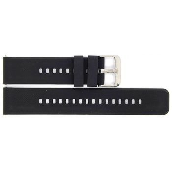 Horlogeband 20mm Zwart, silicone - 20947