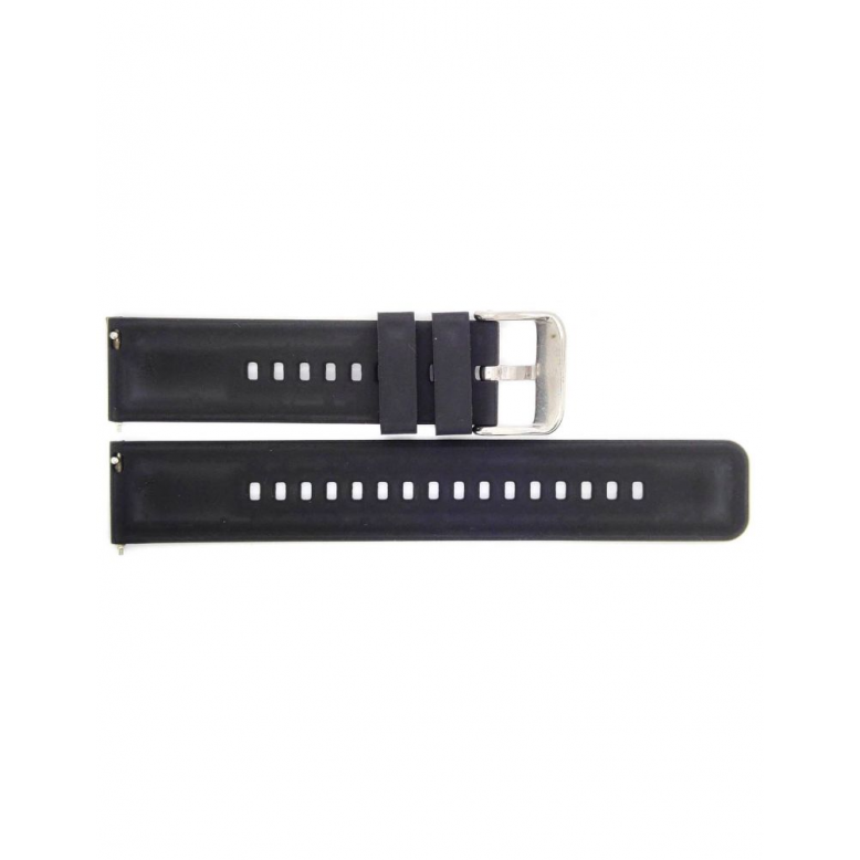 Horlogeband 20mm Zwart, silicone - 20947