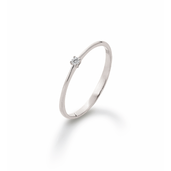 Ring, 14krt.witgoud met diamant 0,03ct. (maat 56) - 21009 Ring, 14krt.witgoud met diamant 0,03ct. (maat 56) - 21009
