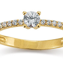 Ring, 14krt.goud met zirkonia (maat 54) - 21012
