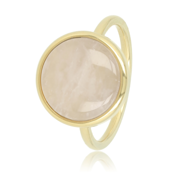 My Bendel Ring, edelstaal verguld. Met Rozenkwarts - 21118