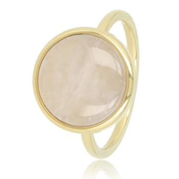 My Bendel Ring, edelstaal verguld. Met Rozenkwarts - 21118
