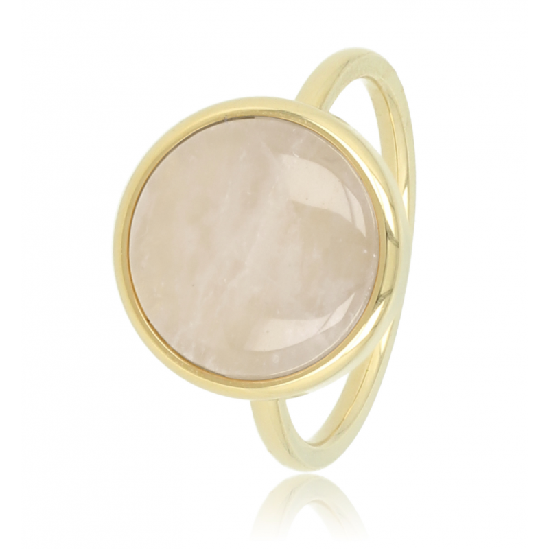 My Bendel Ring, edelstaal verguld. Met Rozenkwarts - 21118 My Bendel Ring, edelstaal verguld. Met Rozenkwarts - 21118