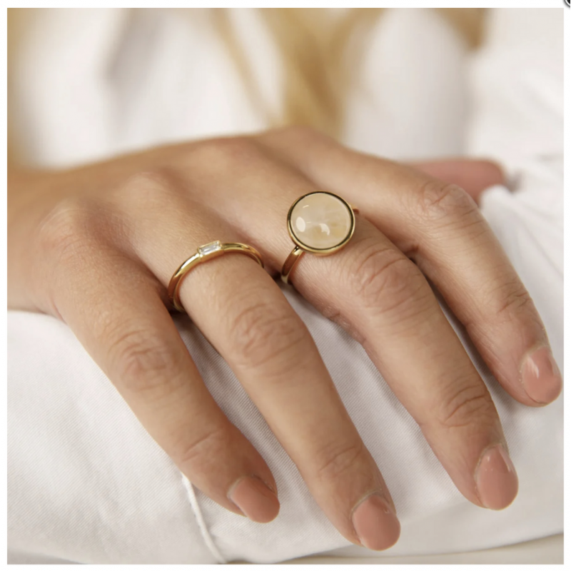 My Bendel Ring, edelstaal verguld. Met Rozenkwarts - 21118 My Bendel Ring, edelstaal verguld. Met Rozenkwarts - 21118