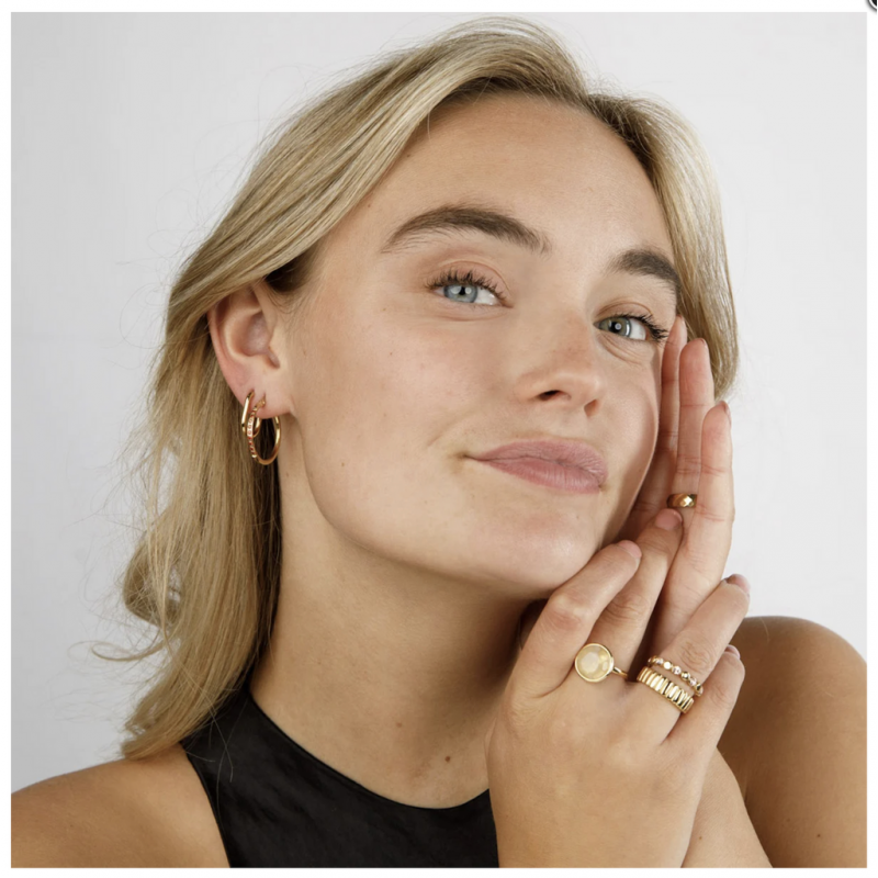 My Bendel Ring, edelstaal verguld. Met Rozenkwarts - 21118 My Bendel Ring, edelstaal verguld. Met Rozenkwarts - 21118