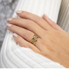 My Bendel Ring, edelstaal verguld. Hartjes 3,5mm (maat 16). - 21154