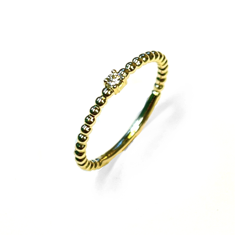 Ring, 14 krt.goud met diamant 0,04ct (maat 52) - 21188