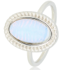 My Bendel Ring, edelstaal. Met Quartz steen (maat 16). - 21169 My Bendel Ring, edelstaal. Met Quartz steen (maat 16). - 21169