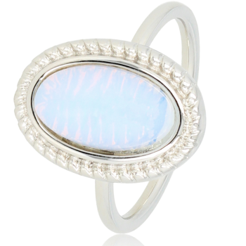 My Bendel Ring, edelstaal. Met Quartz steen (maat 16). - 21169