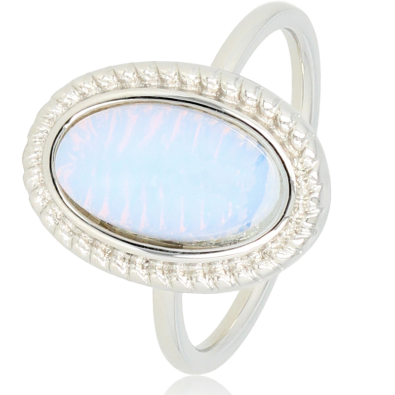 My Bendel Ring, edelstaal. Met Quartz steen (maat 16). - 21169 My Bendel Ring, edelstaal. Met Quartz steen (maat 16). - 21169
