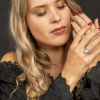 My Bendel Ring, edelstaal. Met Quartz steen (maat 16). - 21169 My Bendel Ring, edelstaal. Met Quartz steen (maat 16). - 21169
