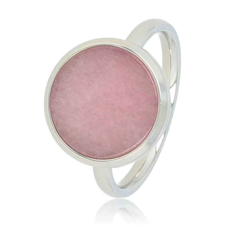 My Bendel Ring, Edelstaal met Rhodeniet Edelsteen (maat 17). - 21173
