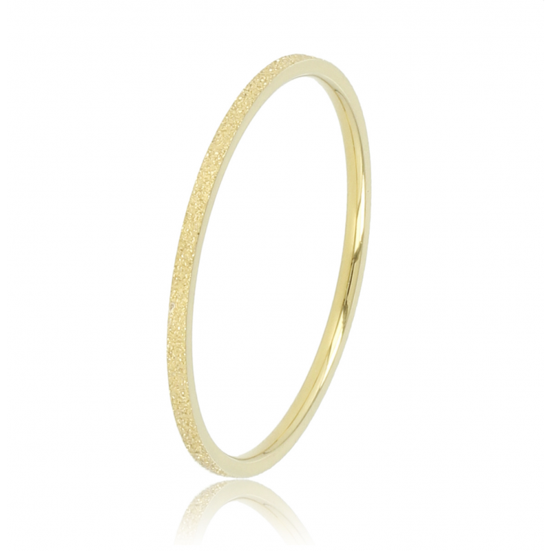 My Bendel Ring, Edelstaal verguld. Aanschuifring 1mm (maat 16). - 21178