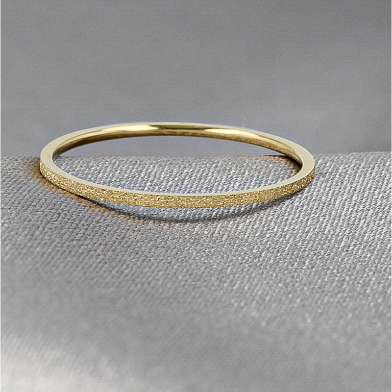 My Bendel Ring, Edelstaal verguld. Aanschuifring 1mm (maat 18). - 21180