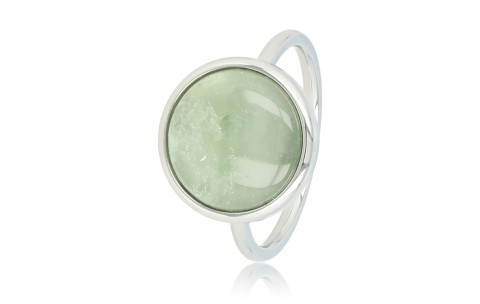My Bendel Ring, Edelstaal met groene Flourite edelsteen (maat 16). - 21184