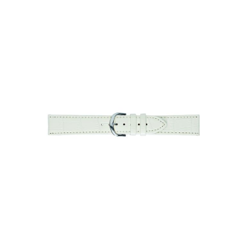 Horlogeband 16mm Krokodillenprint Wit - 21232