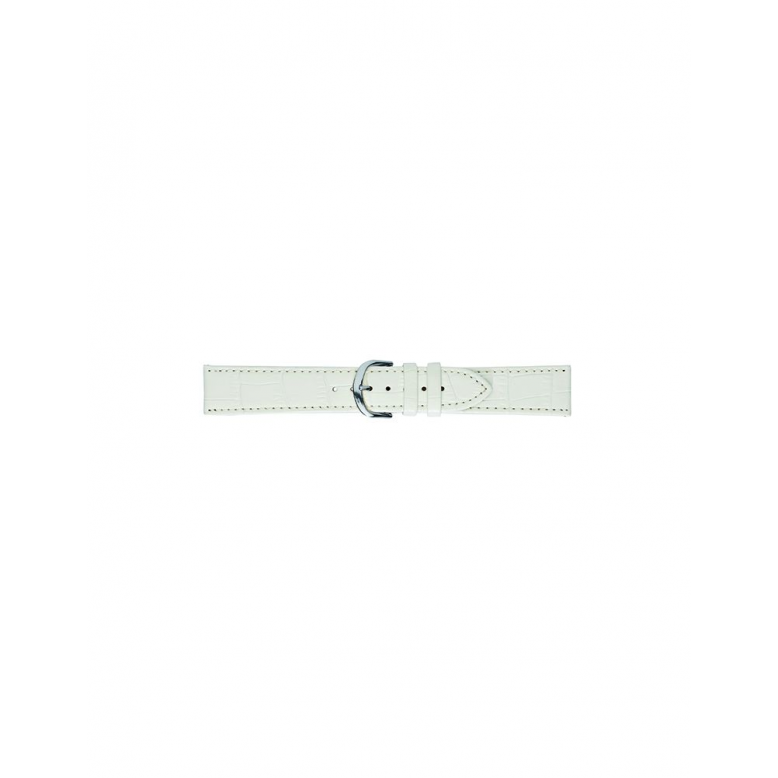Horlogeband 16mm Krokodillenprint Wit - 21232