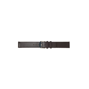 Plain soft calf leather watch strap PARALLEL (so not descending) with stainless steel buckle and soft nubuck lining. - 21239