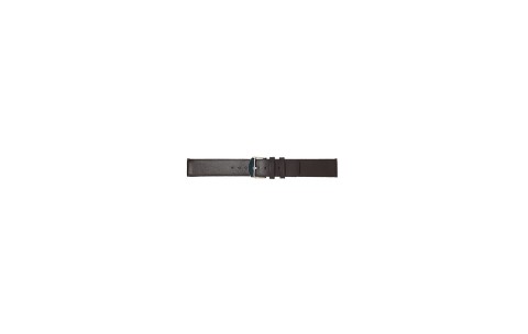 Plain soft calf leather watch strap PARALLEL (so not descending) with stainless steel buckle and soft nubuck lining. - 21239