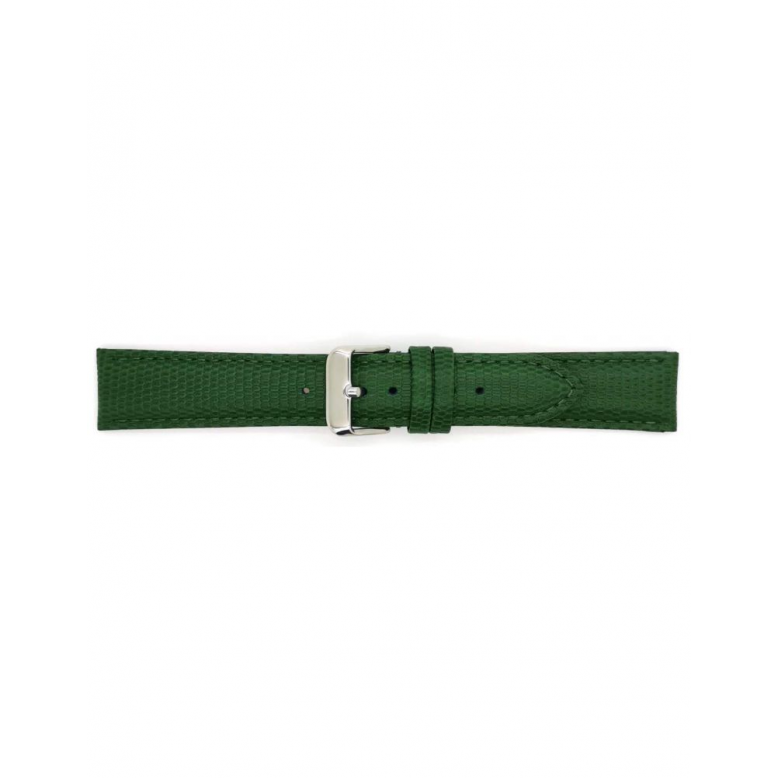 calf leather watch strap with fine lizard print and nubuck lining. This semi padded watch strap is soft and has a stainless steel buckle. - 21242