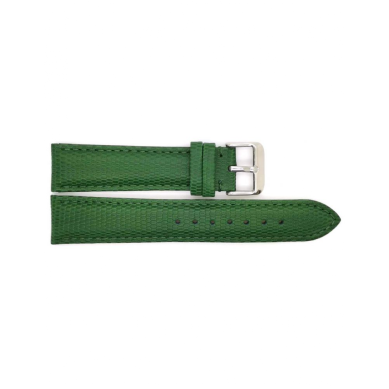 calf leather watch strap with fine lizard print and nubuck lining. This semi padded watch strap is soft and has a stainless steel buckle. - 21242