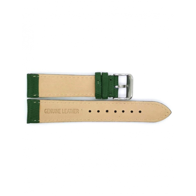 calf leather watch strap with fine lizard print and nubuck lining. This semi padded watch strap is soft and has a stainless steel buckle. - 21242