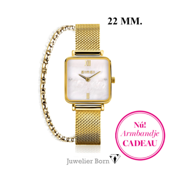 Zinzi  Dameshorloge, model Square Mini Gold (22mm) ZIW1734 - 21306