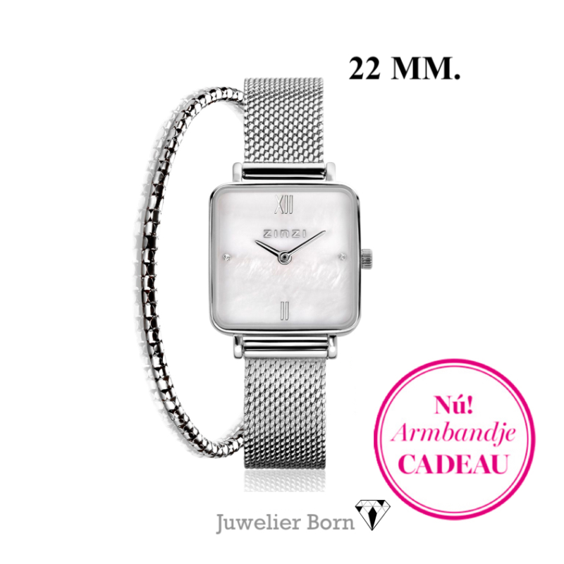 Zinzi  Dameshorloge, model Square Mini Silver (22mm) ZIW1717 - 21307
