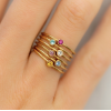 My Bendel Ring, staal verguld. Met Gele zirkonia steen (maat 17) - 21321