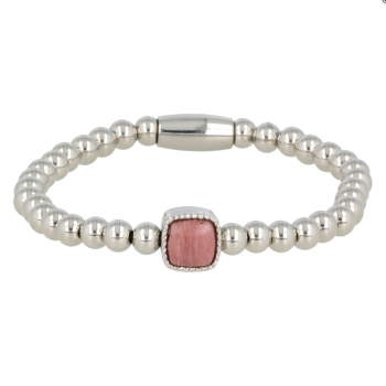 My Bendel Armband, Elastische Edelstalen armband met Rhodeniet bedel (19cm). - 21474 My Bendel Armband, Elastische Edelstalen armband met Rhodeniet bedel (19cm). - 21474