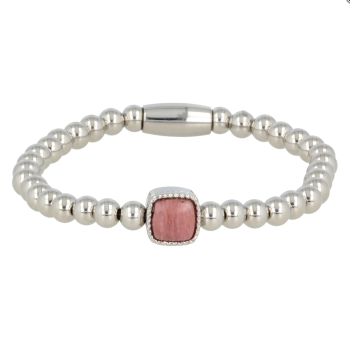 My Bendel Armband, Elastische Edelstalen armband met Rhodeniet bedel (19cm). - 21474 My Bendel Armband, Elastische Edelstalen armband met Rhodeniet bedel (19cm). - 21474