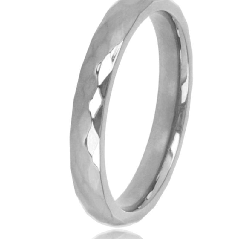My Bendel Ring, edelstaal. Facet geslepen. (maat 16). - 21540 My Bendel Ring, edelstaal. Facet geslepen. (maat 16). - 21540