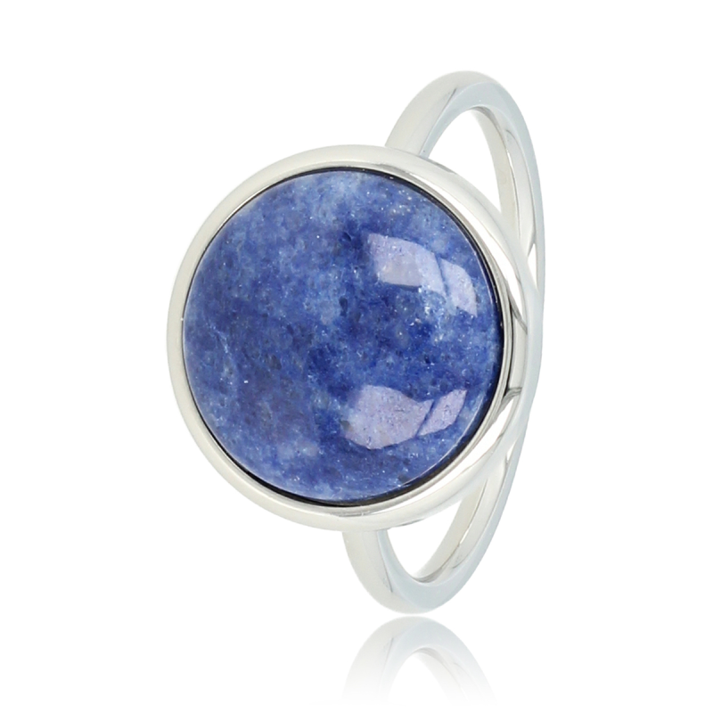 My Bendel Ring, Edelstaal met Lapiz Lazuli Edelsteen (maat 19). - 21558 My Bendel Ring, Edelstaal met Lapiz Lazuli Edelsteen (maat 19). - 21558